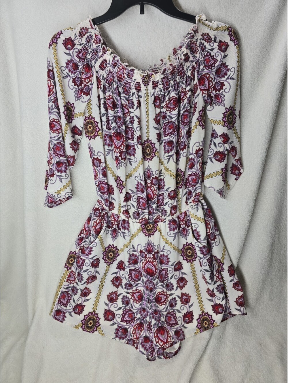 NWT Women's Size 6 Premier Amour 3/4 Sleeve Off The Shoulder Romper